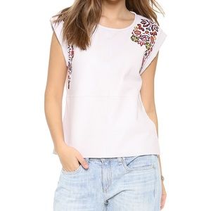 Rebecca Minkoff embroidered leather top!